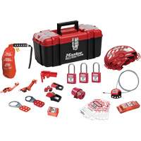 Trousse de cadenassage standard avec cadenas en thermoplastique Zenex, Ensemble &eacute;lectrique/Vanne, 27 composants compris TGS INDUSTRIEL