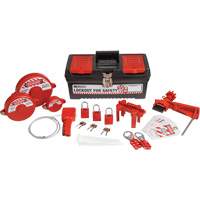 Trousse de cadenassage et d&eacute;tiquetage avec cadenas de s&eacute;curit&eacute; en aluminium et boîte &agrave; outils, Ensemble Vanne, 32 composants compris TGS INDUSTRIEL