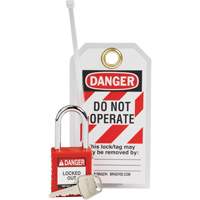 Trousse de cadenassage et d&eacute;tiquetage de s&eacute;curit&eacute; en nylon, 3 composants compris TGS INDUSTRIEL
