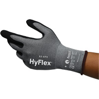 Gants anti-coupures HyFlex 11-571, Taille 5, Calibre 15, Rev&ecirc;tement Nitrile, Enveloppe en Nylon/PEHP/Spandex, ASTM ANSI niveau A4/EN 388 niveau D TGS INDUSTRIEL