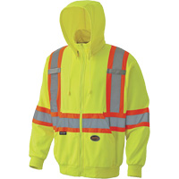 6941 Zip Style Hoodie, X-Small, High Visibility Yellow TGS INDUSTRIEL