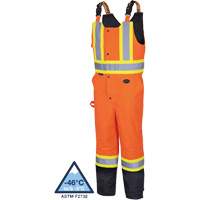 5040BB Waterproof Quilted Bib Pants, Polyester, X-Small, Black/High Visibility Orange TGS INDUSTRIEL