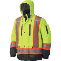 5201 Premium Breathable Waterproof Jacket, Polyester, Black/High Visibility Lime-Yellow, Large TGS INDUSTRIEL