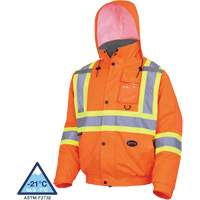 5032 Waterproof Winter Quilted Safety Bomber Jacket, Polyester, High Visibility Orange, Small TGS INDUSTRIEL