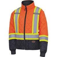 5015 Quilted Freezer Jacket, Polyester, Black/High Visibility Orange, X-Small TGS INDUSTRIEL
