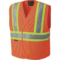 6914A Flame Resistant Safety Vest, High Visibility Orange, Medium/Small, Polyester TGS INDUSTRIEL