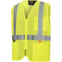 6944 FR Safety Vest, High Visibility Lime-Yellow, Small, Polyester TGS INDUSTRIEL