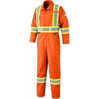7705T Combinaison ignifuge FR-Tech avec fermetures &agrave; glissi&egrave;re aux jambes, Taille 40 (grand taille), Orange haute visibilit&eacute;, 9,7 cal/cm² TGS INDUSTRIEL