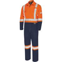 7702BB Combinaison de s&eacute;curit&eacute; FR-Tech 2 tons, Taille 36, Bleu marin/Orange, 10 cal/cm² TGS INDUSTRIEL