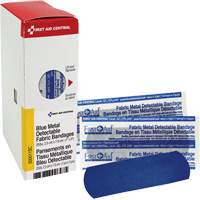 Fabric Blue Detectable Bandages, Rectangular/Square, 1", Fabric Metal Detectable, Sterile TGS INDUSTRIEL