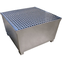 Ultra-IBC Spill Pallet en acier, Capacit&eacute; de d&eacute;versement 370 gal. US, 57,6" x 34,7" x 56,9" TGS INDUSTRIEL