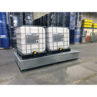 Ultra-Twin IBC Spill Pallet en acier, Capacit&eacute; de d&eacute;versement 370 gal. US, 103,8" x 26,8" x 51,1" TGS INDUSTRIEL