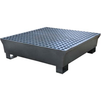 Ultra-Spill Pallet en acier, 4 barils, Capacit&eacute; de d&eacute;versement 68 gal. US, 49,1" x 47,1" x 10,9" TGS INDUSTRIEL