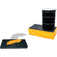 2-Drum Flexible Ultra-Spill Pallet&reg;, 66 US gal. Spill Capacity, 48" x 24" x 14" TGS INDUSTRIEL