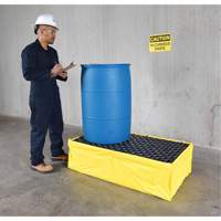 2-Drum Flexible Ultra-Spill Pallet&reg;, 66 US gal. Spill Capacity, 48" x 24" x 14" TGS INDUSTRIEL