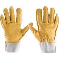 Gants tout cuir, 7/Petit, Paume en Cuir fleur, Poignet &eacute;lastique TGS INDUSTRIEL