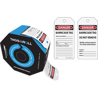 &eacute;tiquettes de danger pour barricade, Papier cartonn&eacute;, 3" la x 6-1/4" h, Anglais TGS INDUSTRIEL