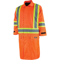 Imperm&eacute;able long avec capuchon amovible, Nylon/PVC, Petit, Orange haute visibilit&eacute; TGS INDUSTRIEL