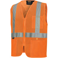 6943 Flame-Resistant Mesh Safety Vest, High Visibility Orange, Small, Polyester TGS INDUSTRIEL