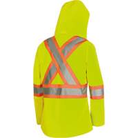 5628W The Rock Women's 300D  Quilted Safety Parka, Polyester/Polyurethane, High Visibility Lime-Yellow, X-Small TGS INDUSTRIEL