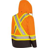 5020BBW Women's  7-in-1 Waterproof Jacket with Hood, Polyester/Polyurethane, High Visibility Orange, X-Small TGS INDUSTRIEL