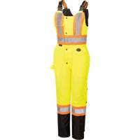 5041BBW Women's High-Visibility Waterproof Safety Overalls, Polyester, X-Small, Black/High Visibility Lime-Yellow TGS INDUSTRIEL