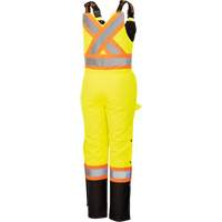5041BBW Women's High-Visibility Waterproof Safety Overalls, Polyester, X-Small, Black/High Visibility Lime-Yellow TGS INDUSTRIEL