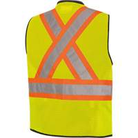 6895 Veste de s&eacute;curit&eacute; haute visibilit&eacute; bicolore avec fermeture &agrave; glissi&egrave;re sur tout le devant, Noir/Jaune lime haute visibilit&eacute;, 2T-Grand/3T-Grand, Polyester TGS INDUSTRIEL
