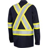 7742SF Chemise de s&eacute;curit&eacute; haute visibilit&eacute; r&eacute;sistant aux arcs &eacute;lectriques 88/12 FR-Tech, Petit, Bleu marin TGS INDUSTRIEL