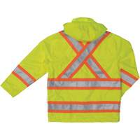 Manteau de s&eacute;curit&eacute; imperm&eacute;able en tissu ind&eacute;chirable Ripstop, Polyester, T-petit, Jaune lime haute visibilit&eacute; TGS INDUSTRIEL