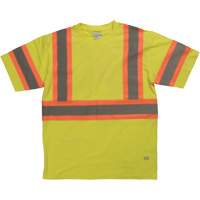 Chemise de s&eacute;curit&eacute; &agrave; manches courtes, Coton, T-petit, Jaune lime haute visibilit&eacute; TGS INDUSTRIEL