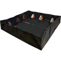 Berme d&eacute;ployable &agrave; mur IBX, Capacit&eacute; 268 gal. US, 6' la x 6' lo x 12" h, Support &agrave; encliqueter TGS INDUSTRIEL