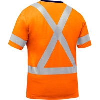 Chemise &agrave; manches courtes et X au dos Bisley, Poly-coton, Petit, Orange haute visibilit&eacute; TGS INDUSTRIEL