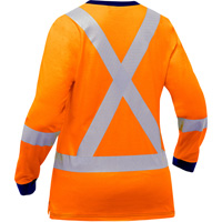 Chemise &agrave; manches longues et X au dos Bisley pour femmes, Poly-coton, Petit, Orange haute visibilit&eacute; TGS INDUSTRIEL