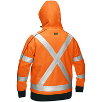 Bisley&reg; X-Back Women's Contoured Full Zip Hooded Sweatshirt with Sherpa Lining, Small, High Visibility Orange TGS INDUSTRIEL