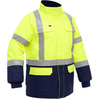 Bisley&reg; X-Back Extreme Cold Jacket with Navy Bottom, Polyester, High Visibility Lime-Yellow, Small TGS INDUSTRIEL