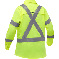 Chemise de travail &agrave; manches longues et X au dos Bisley avec X-Airflow pour femmes, Poly-coton, Petit, Jaune lime haute visibilit&eacute; TGS INDUSTRIEL