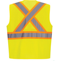 Veste de s&eacute;curit&eacute; &agrave; bandes contrastantes, Jaune lime haute visibilit&eacute;, Petit, Polyester TGS INDUSTRIEL