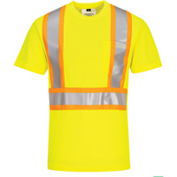 T-shirt de s&eacute;curit&eacute; &agrave; bandes contrastantes, Polyester, Petit, Jaune lime haute visibilit&eacute; TGS INDUSTRIEL