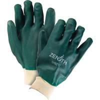 Double Dipped Green Gloves, 10" L, PVC, Cotton Jersey Inner Lining, 70-mil TGS INDUSTRIEL
