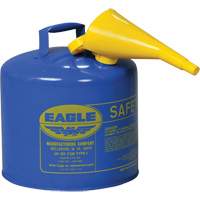 Safety Can for Kerosene with Funnel, Type I, Galvanized Steel, 5 US gal., Blue, FM Approved/UL/ULC Listed TGS INDUSTRIEL