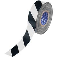 Ruban de marquage pour plancher ToughStripe Max, 2" x 100', Polyester, Noir et blanc TGS INDUSTRIEL