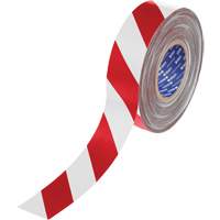 Ruban de marquage pour plancher ToughStripe Max, 2" x 100', Polyester, Rouge et blanc TGS INDUSTRIEL