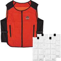 Veste de refroidissement &agrave; changement de phase l&eacute;g&egrave;re avec sachets de recharge Chill-Its 6260, Petit/Moyen, Orange TGS INDUSTRIEL
