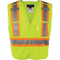 Gilet haute visibilit&eacute; &agrave; d&eacute;tachement rapide en 5 points, Orange haute visibilit&eacute;, Moyen/Petit, Polyester TGS INDUSTRIEL