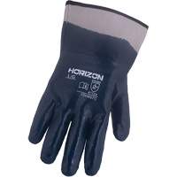 Horizon&reg; Navy Gloves with Pasted Cuffs, Medium, Nitrile Coating, Jersey/Cotton Shell TGS INDUSTRIEL