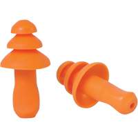 Bouchons d'oreilles r&eacute;utilisable &agrave; triple bride en TPR orange SEALTEC TipGrip, Sans cordon, Vrac - Boîte, 26 dB dB NRR, Taille unique TGS INDUSTRIEL