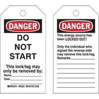 Lockout Tags, Plastic, 3" W x 5-1/2" H, English TGS INDUSTRIEL
