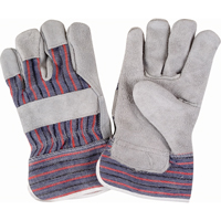 Gants d'ajusteur rugueux, Grand, Paume en Cuir de vache refendu, Doublure en Coton TGS INDUSTRIEL