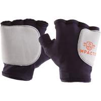 Palm/Side Fingerless Protection Gloves - Right, X-Small, Suede Palm, Slip-On Cuff TGS INDUSTRIEL